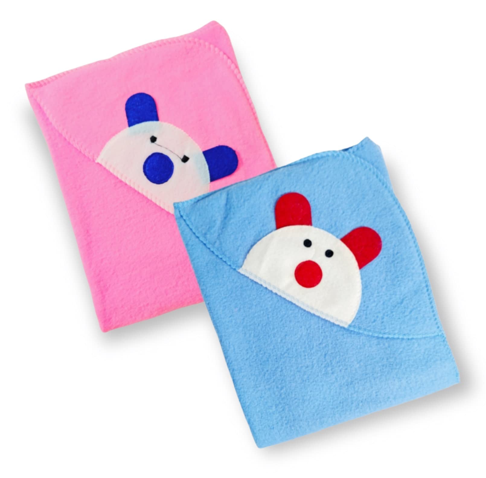 First Kick Baby Blankets Newborn Combo Pack of Rainbow A/C Blanket for Baby Wrapper for Baby Boys and Baby Girls, Pack of 2 Blue Orange