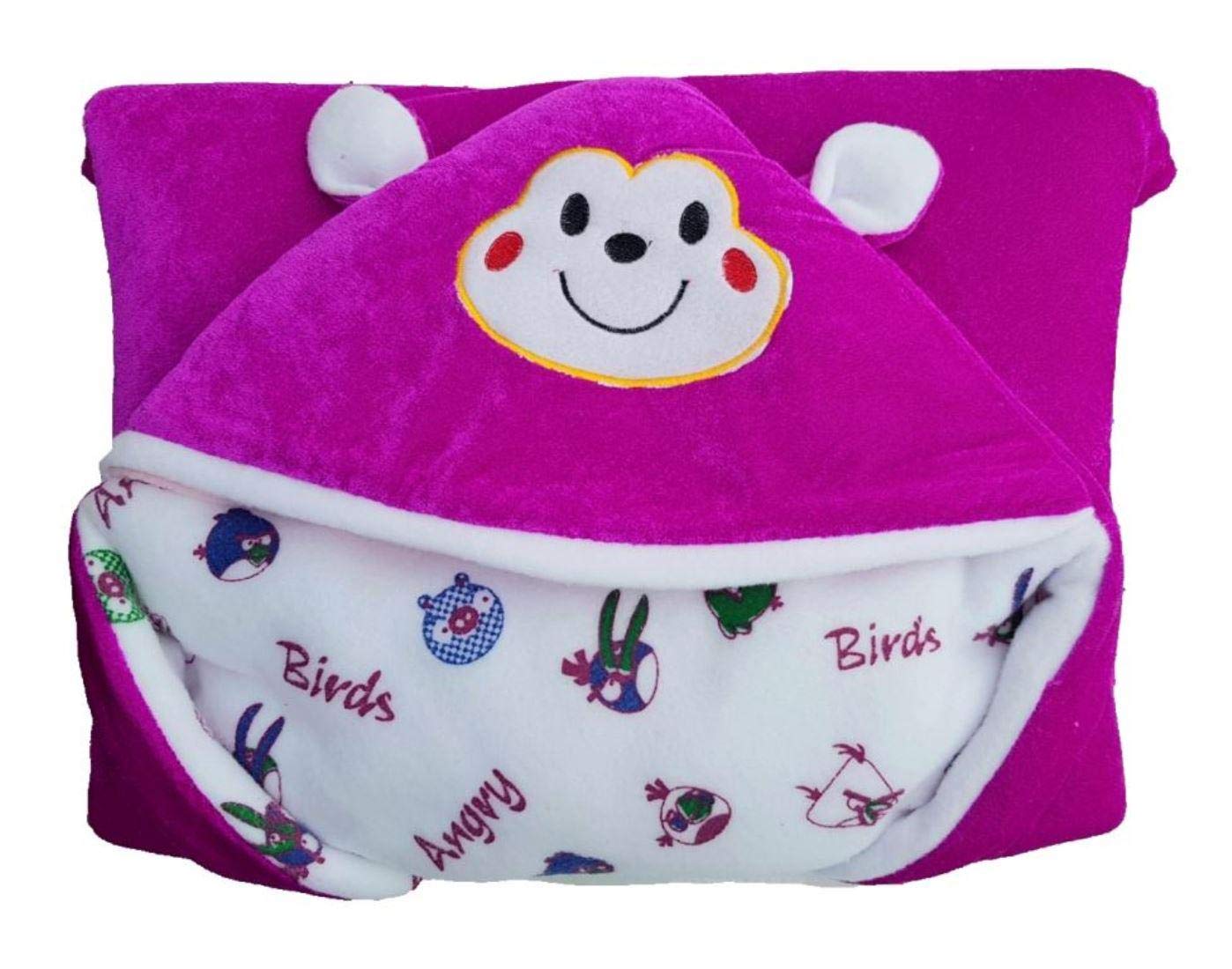 First Kick Baby Blankets New Born Combo Pack of Super Soft Baby Wrapper Durable Fleece Polyester Sleeping Bag Cum Baby Blanket for Baby Boys Girls (66cm x 66cm, 0-6 Months), Pack of 2 Beige, Wine