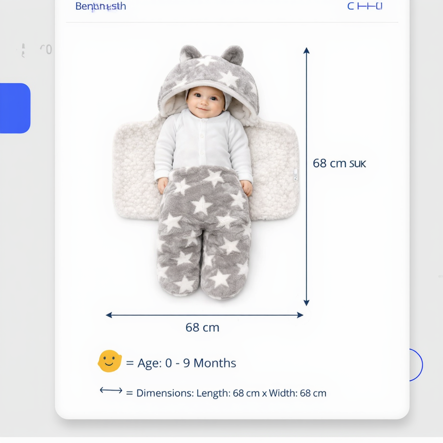 BRANDONN Newborn Hooded Swaddle Blanket Gift Set (Pack of 2), Star Print, 0–9 Months