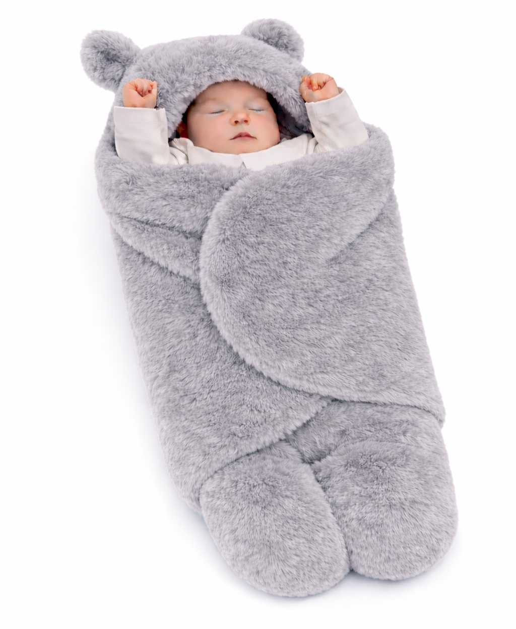 BRANDONN Newborn Baby Hooded Swaddle Blanket | Soft Wearable Baby Wrapper for 0–9 Months | Pack of 1