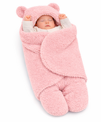BRANDONN Newborn Baby Hooded Swaddle Blanket | Soft Wearable Baby Wrapper for 0–9 Months | Pack of 1