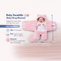 BRANDONN Hooded Newborn Swaddle Blanket – Unicorn, 0–9 Months