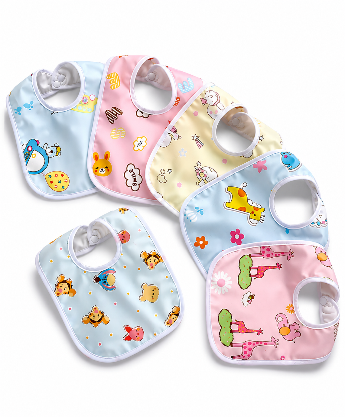 BRANDONN Newborn Multicolor Waterproof Cotton Bibs-(Fast Dry Bibs)