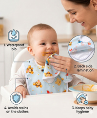 BRANDONN Newborn Multicolor Waterproof Cotton Bibs-(Fast Dry Bibs)