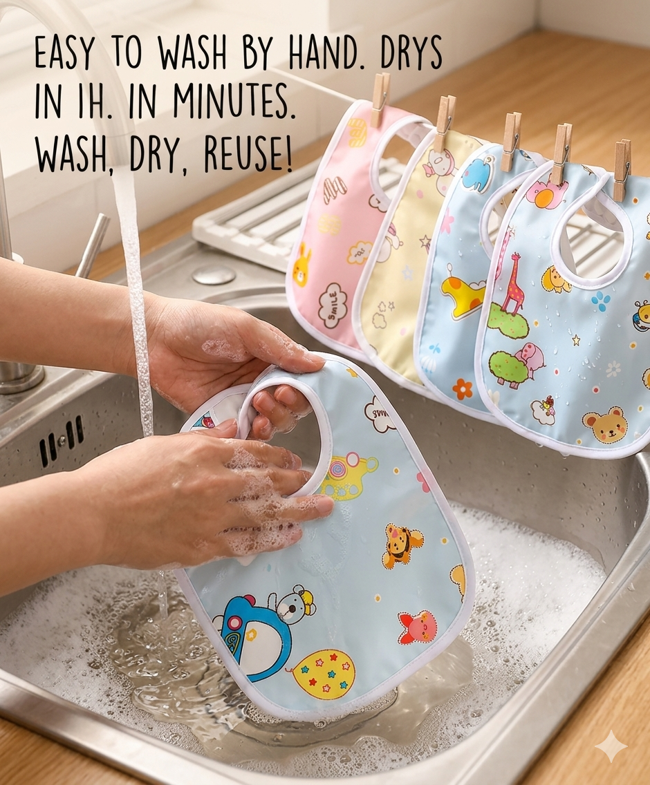 BRANDONN Newborn Multicolor Waterproof Cotton Bibs-(Fast Dry Bibs)