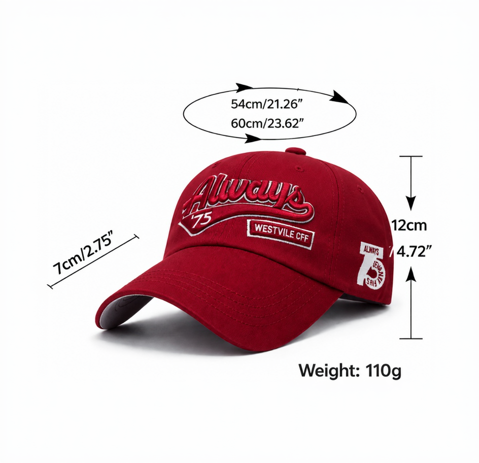 BRANDONN Unisex Casual Cotton Sports Cap with Breathable Design & Sun Protection