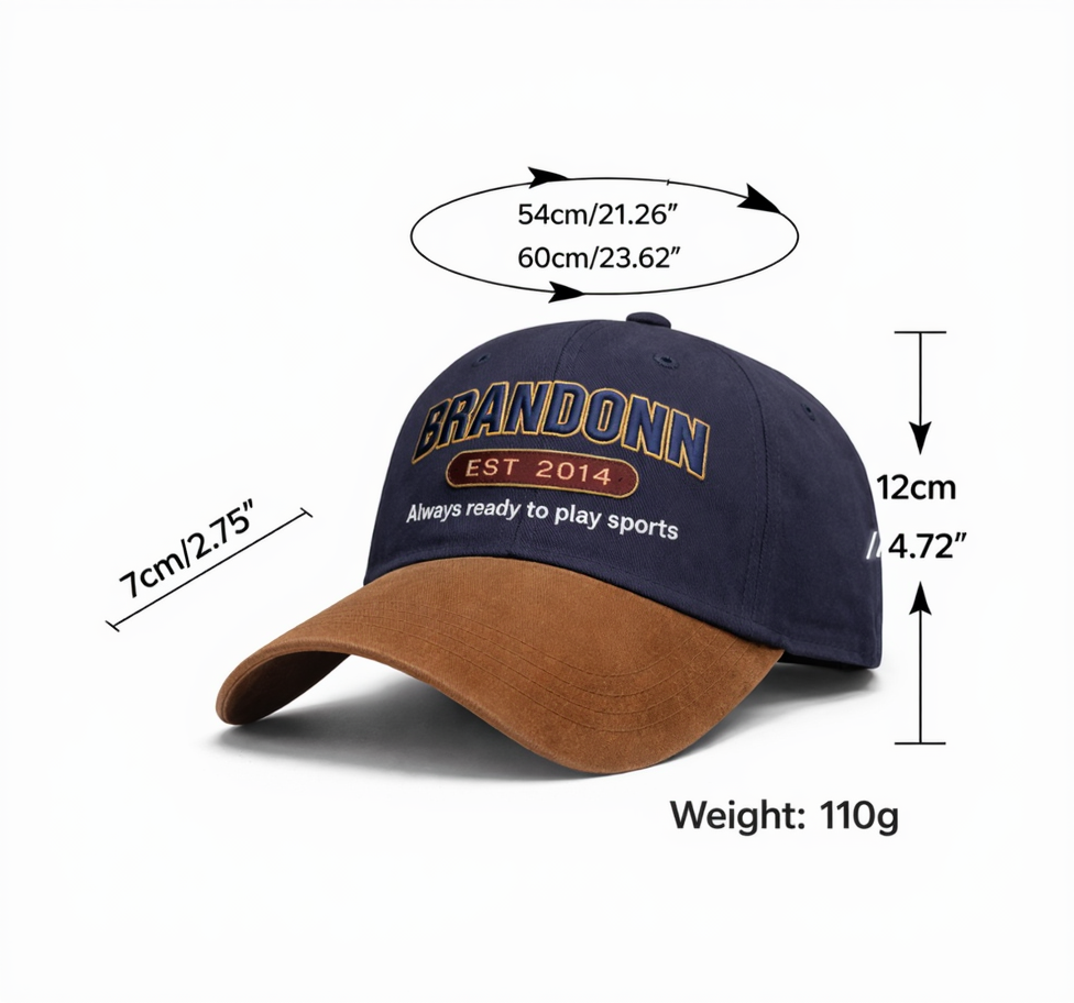 BRANDONN Unisex Casual Cotton Sports Cap with Breathable Design & Sun Protection