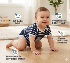 BRANDONN BabySoft Cotton Romper Set (Pack of 3) – Newborn Unisex Half Sleeve Bodysuits