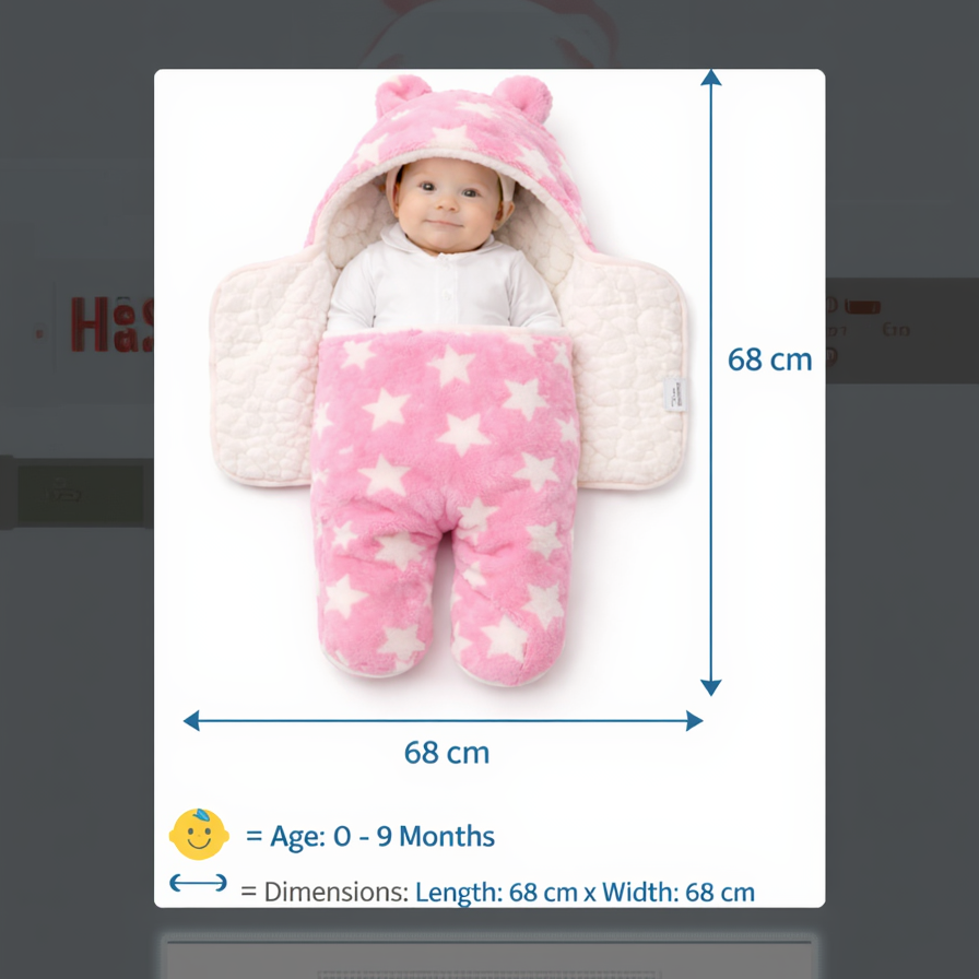 BRANDONN Newborn Hooded Swaddle Blanket Gift Set (Pack of 2), Star Print, 0–9 Months