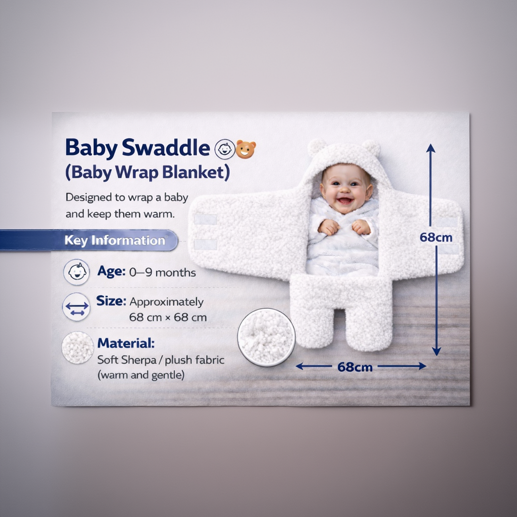 BRANDONN Newborn Hooded Swaddle Blanket Gift Set (Pack of 2), Love Embroidered, 0–9 Months**
