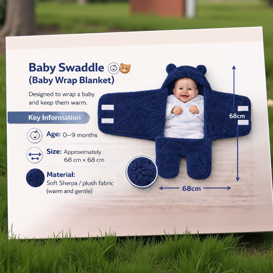 BRANDONN Newborn Hooded Swaddle Blanket Gift Set (Pack of 2), Love Embroidered, 0–9 Months**