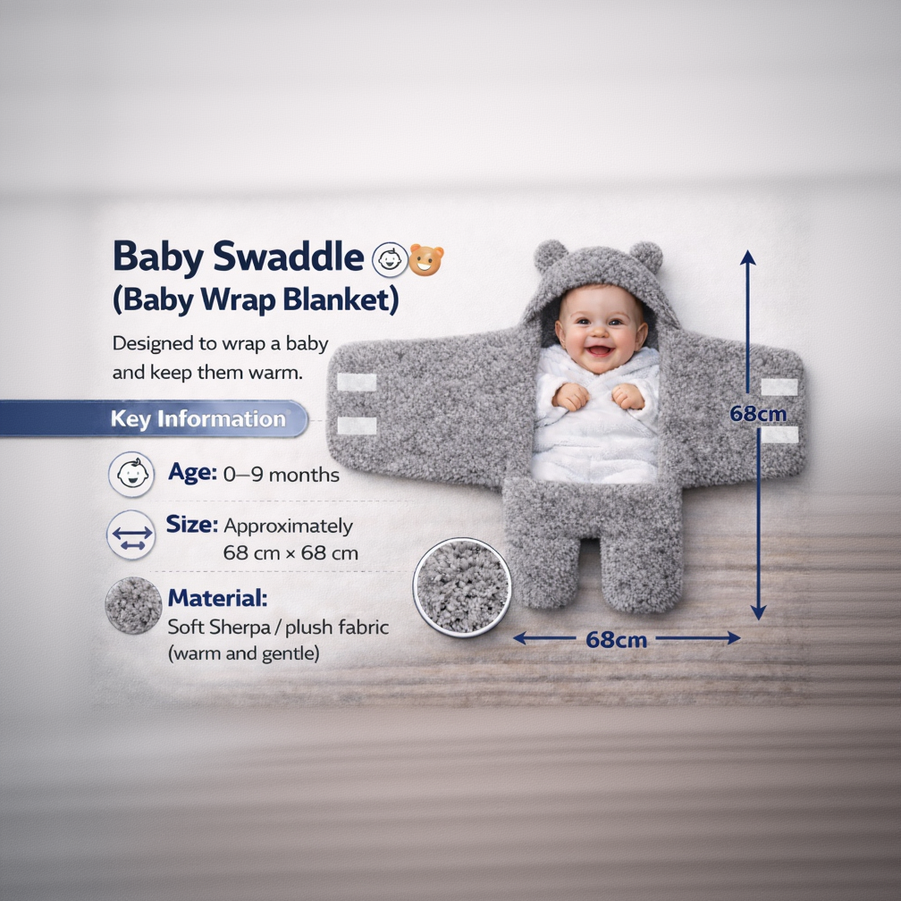 BRANDONN Newborn Hooded Swaddle Blanket Gift Set (Pack of 2), Love Embroidered, 0–9 Months**