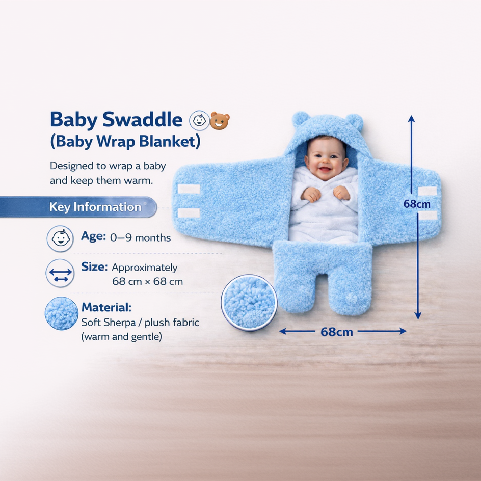 BRANDONN Newborn Hooded Swaddle Blanket Gift Set (Pack of 2), Love Embroidered, 0–9 Months**