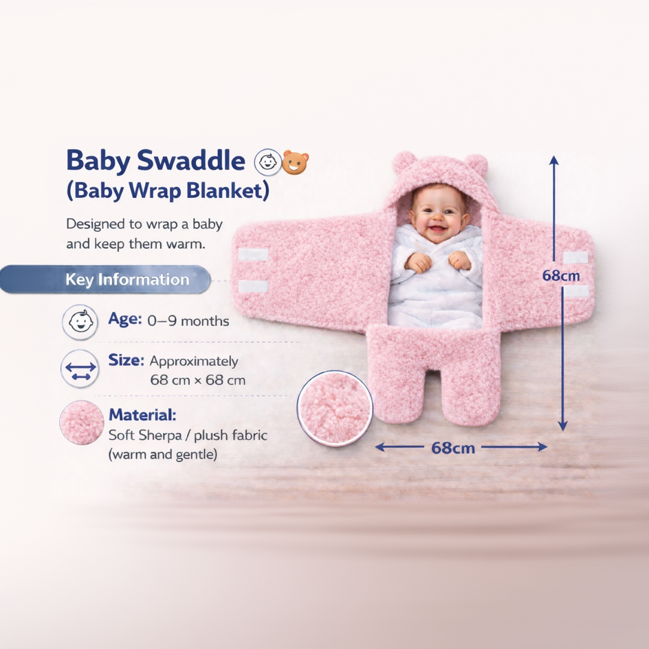 BRANDONN Newborn Hooded Swaddle Blanket Gift Set (Pack of 2), Love Embroidered, 0–9 Months**