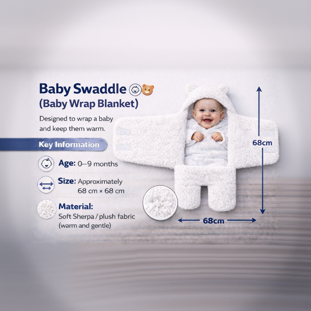 BRANDONN Newborn Hooded Swaddle Blanket Gift Set (Pack of 2), Love Embroidered, 0–9 Months**