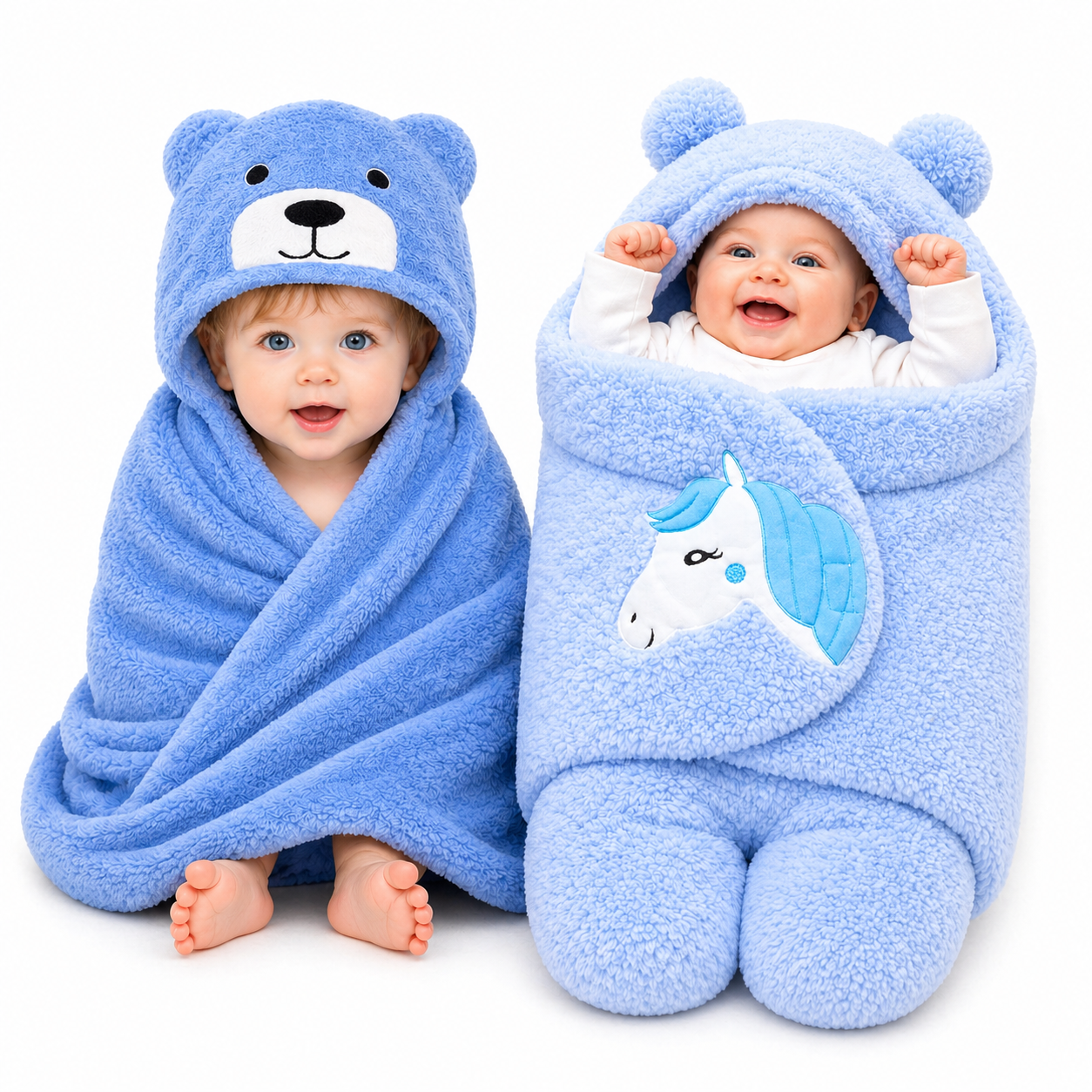 BRANDONN Newborn Baby Blanket & Swaddle Gift Set (Pack of 2, 0–12 Months)