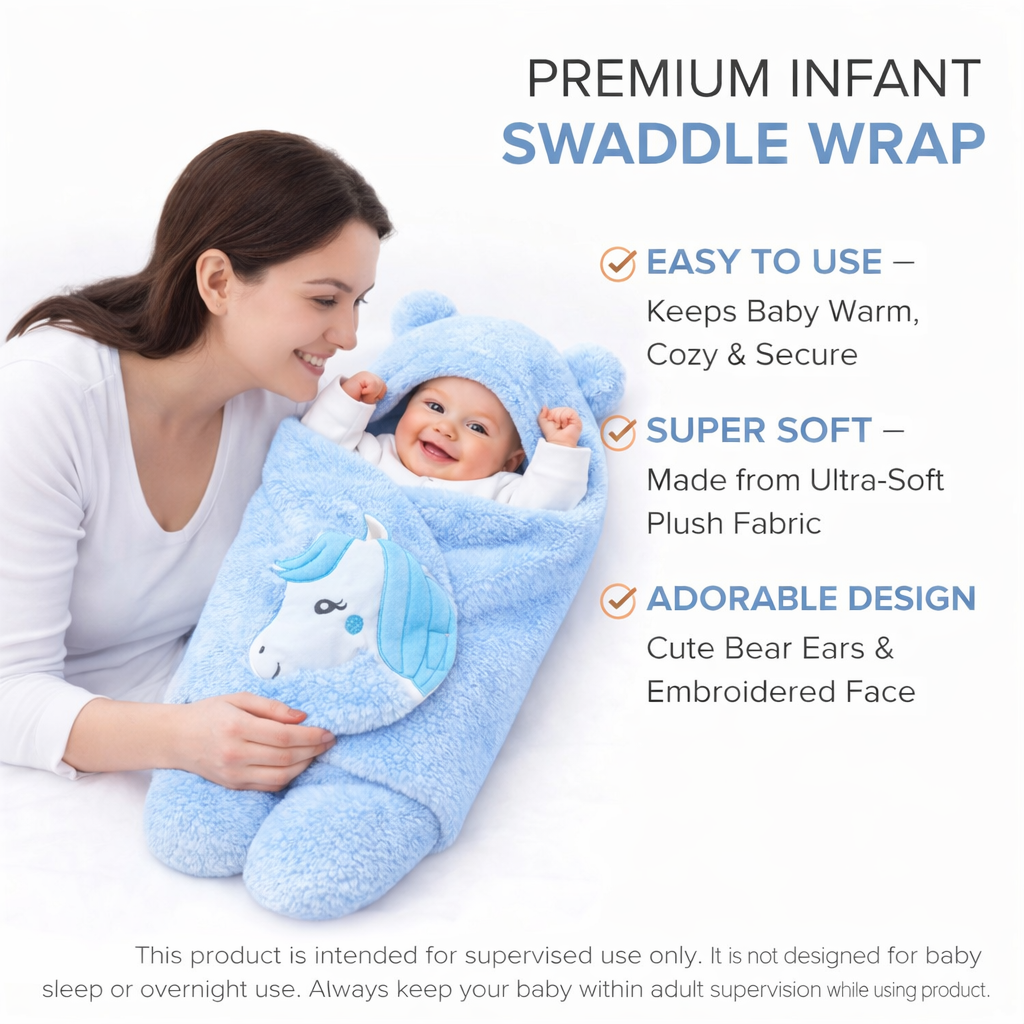 BRANDONN Newborn Baby Blanket & Swaddle Gift Set (Pack of 2, 0–12 Months)