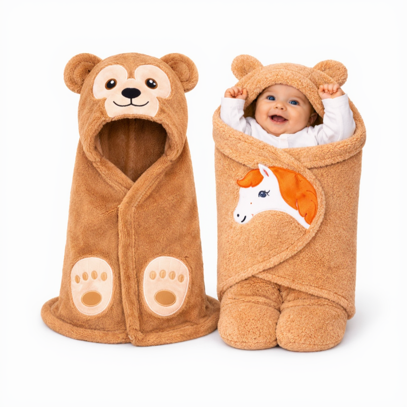 BRANDONN Newborn Baby Blanket & Swaddle Gift Set (Pack of 2, 0–12 Months)