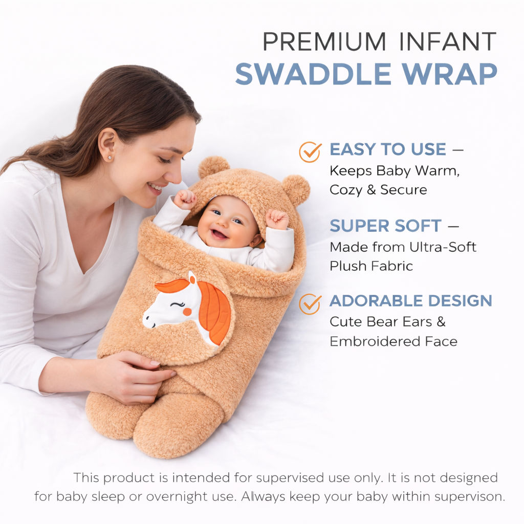BRANDONN Newborn Baby Blanket & Swaddle Gift Set (Pack of 2, 0–12 Months)