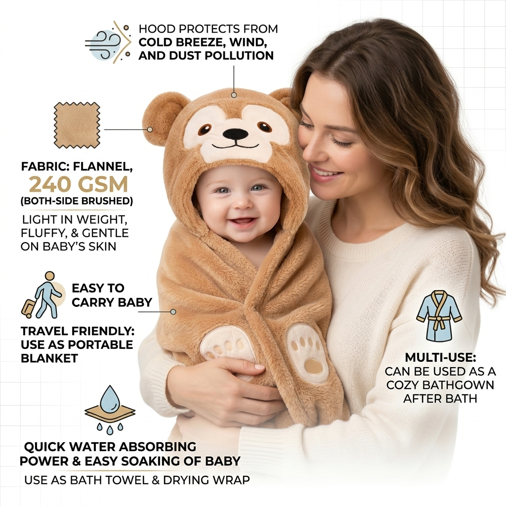 BRANDONN Newborn Baby Blanket & Swaddle Gift Set (Pack of 2, 0–12 Months)