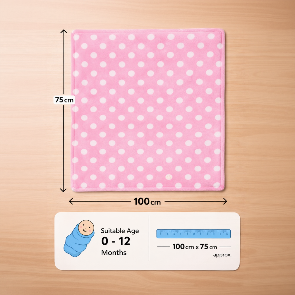 BRANDONN Newborn Baby Swaddle Blanket Gift Pack – Polka Print, Pack of 3 & Pack of 2 (0–12 Months)