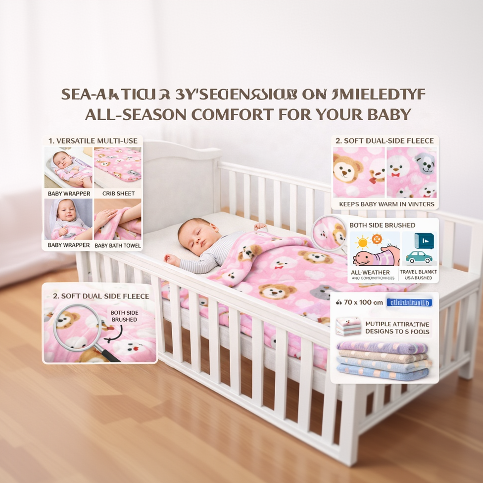 BRANDONN Newborn Baby Swaddle Blanket Gift Pack – Pack of 3 & Pack of 2 (0–12 Months)