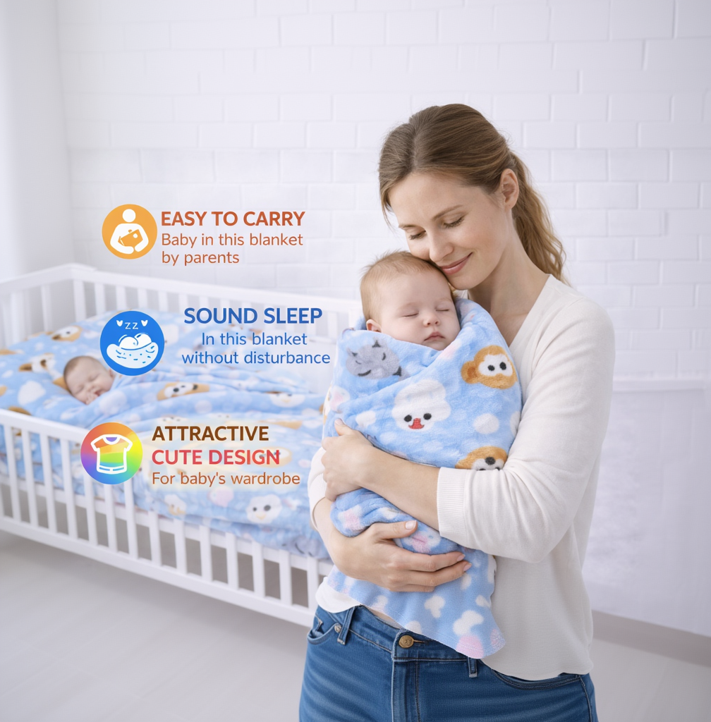 BRANDONN Newborn Baby Swaddle Blanket Gift Pack – Pack of 3 & Pack of 2 (0–12 Months)