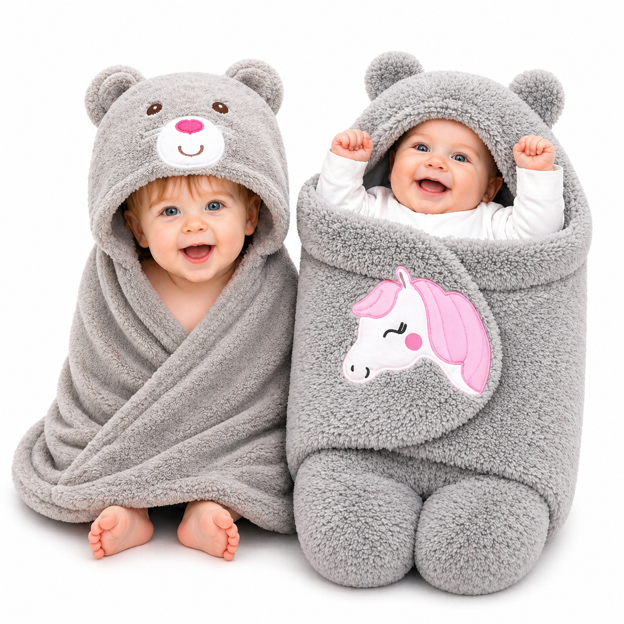 BRANDONN Newborn Baby Blanket & Swaddle Gift Set (Pack of 2, 0–12 Months)