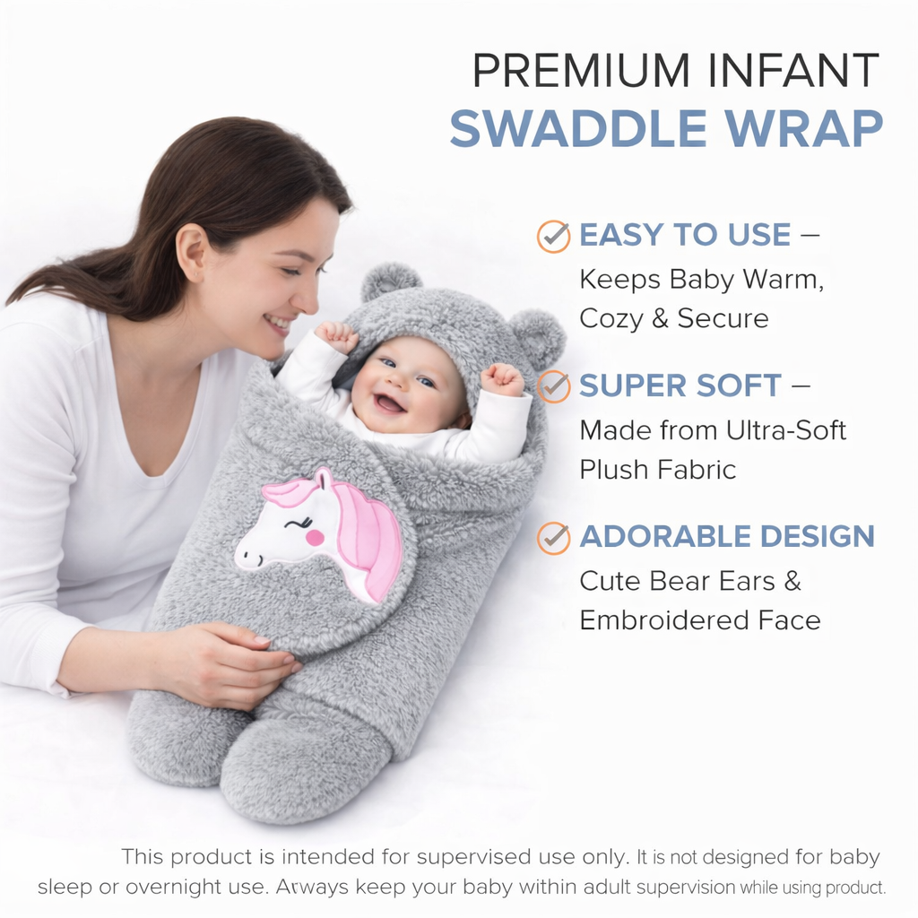 BRANDONN Newborn Baby Blanket & Swaddle Gift Set (Pack of 2, 0–12 Months)