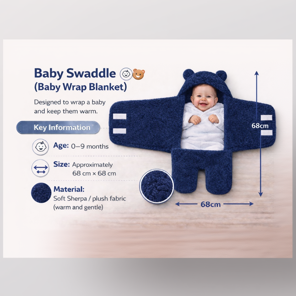BRANDONN Newborn Baby Blanket & Swaddle Gift Set (Pack of 2, 0–12 Months)