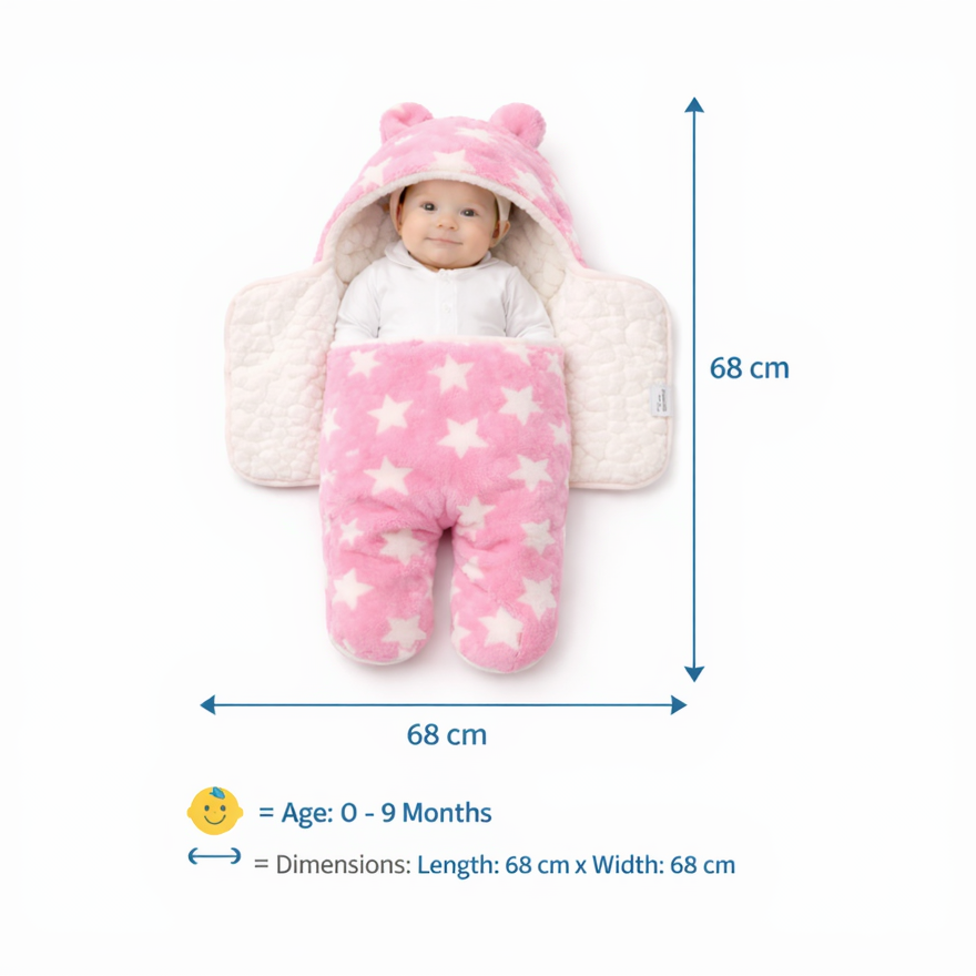 BRANDONN Newborn Baby Blanket & Swaddle Gift Set (Pack of 2, 0–12 Months)