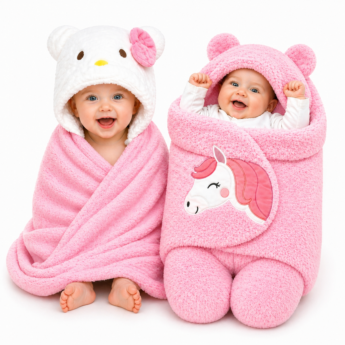 BRANDONN Newborn Baby Blanket & Swaddle Gift Set (Pack of 2, 0–12 Months)