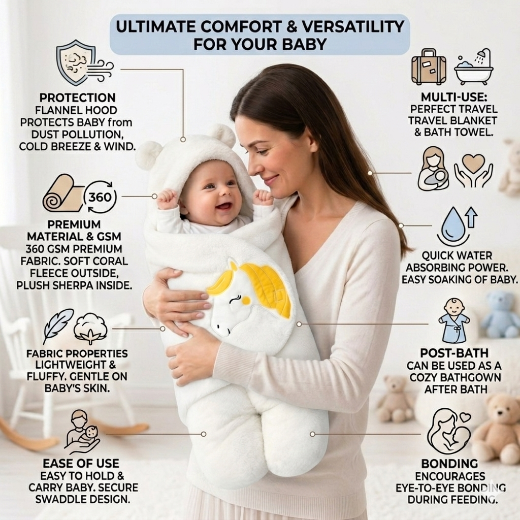 BRANDONN Newborn Baby Blanket & Swaddle Gift Set (Pack of 2, 0–12 Months)