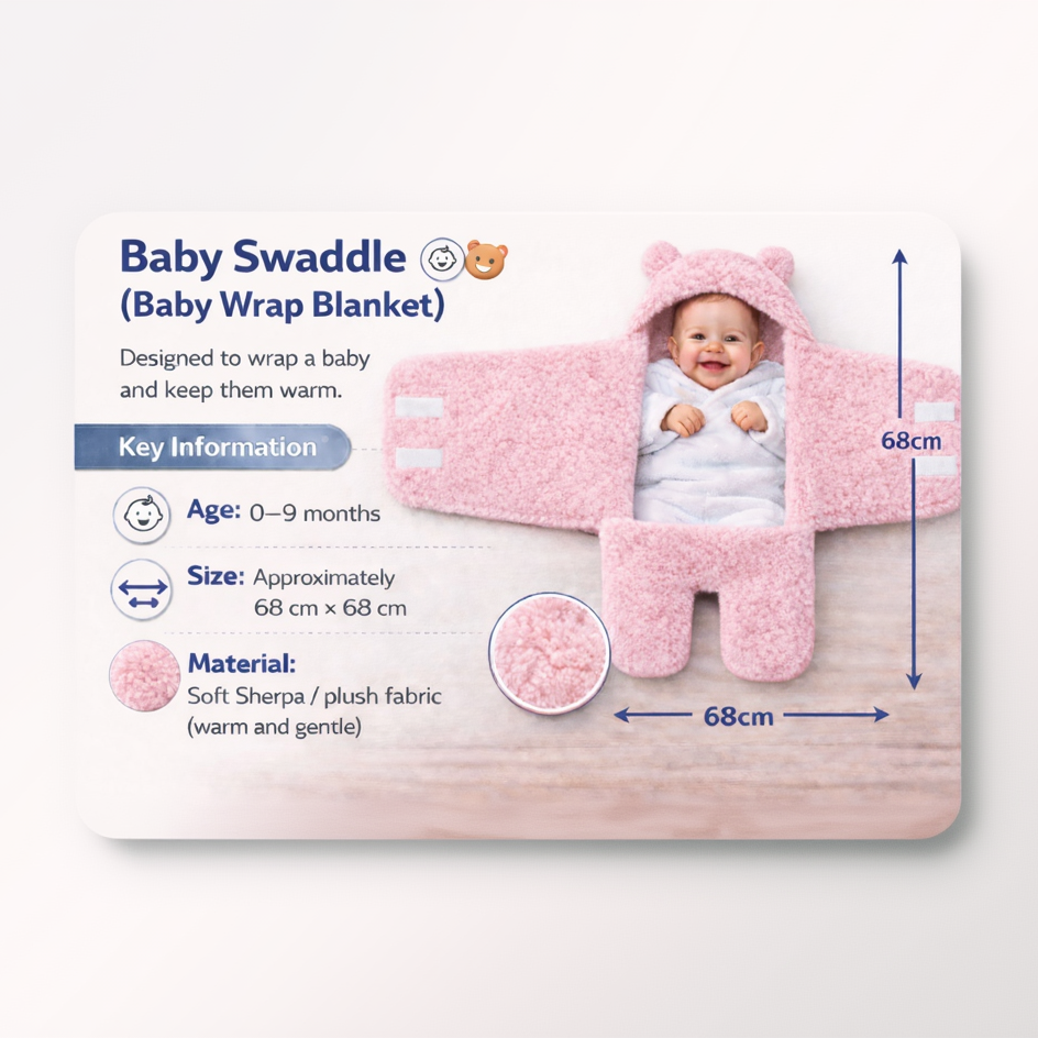 BRANDONN Newborn Baby Blanket & Swaddle Gift Set (Pack of 2, 0–12 Months)