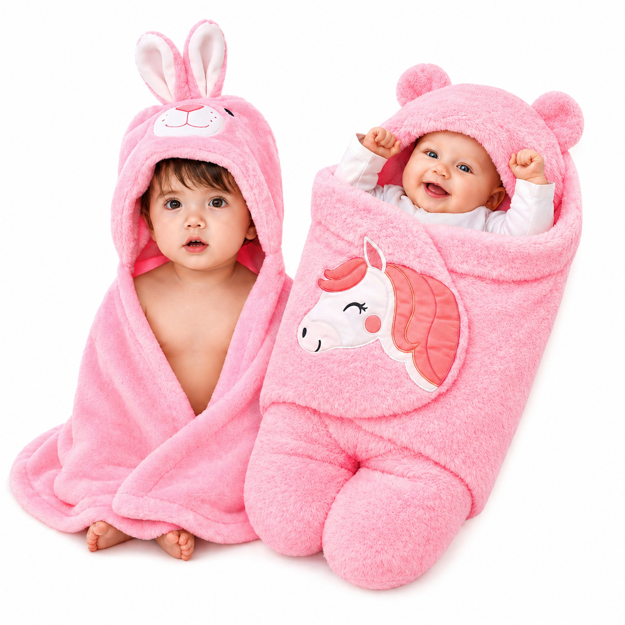 BRANDONN Newborn Baby Blanket & Swaddle Gift Set (Pack of 2, 0–12 Months)