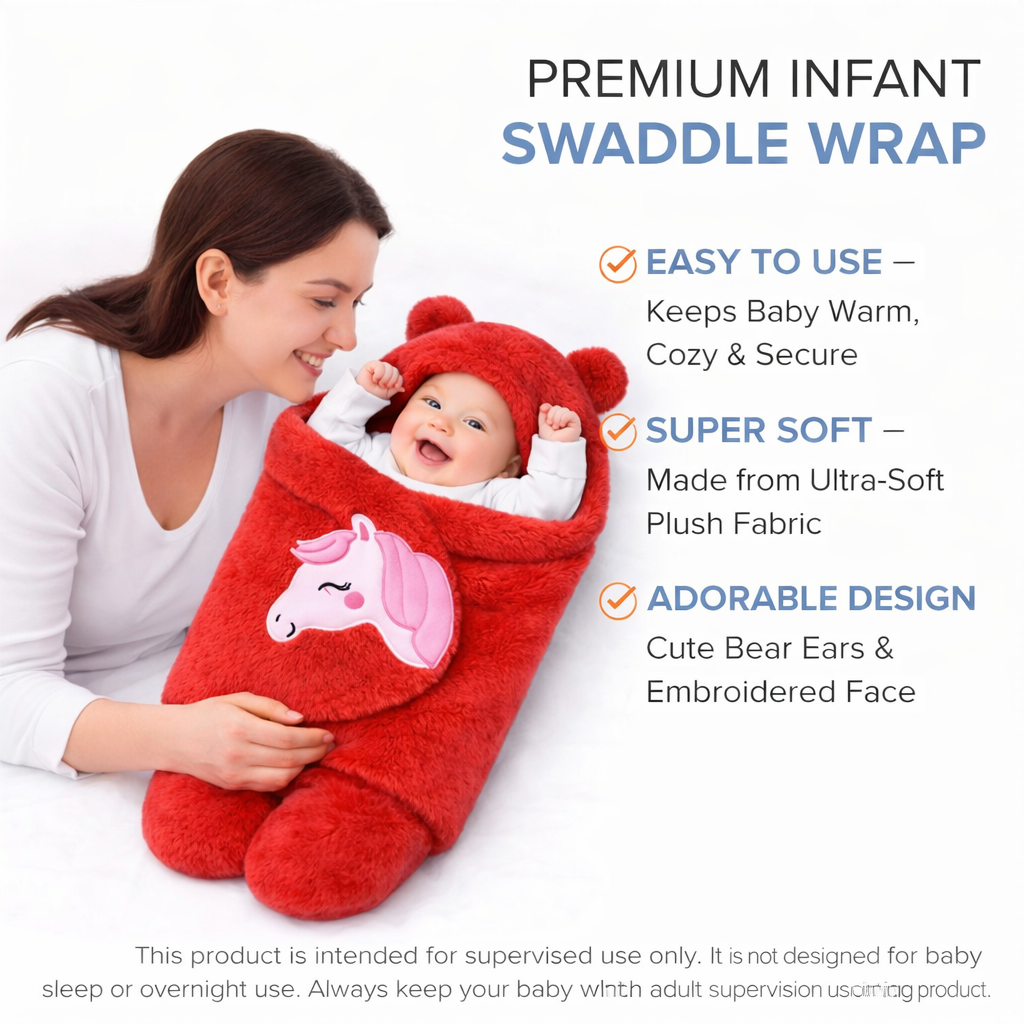 BRANDONN Newborn Baby Blanket & Swaddle Gift Set (Pack of 2, 0–12 Months)
