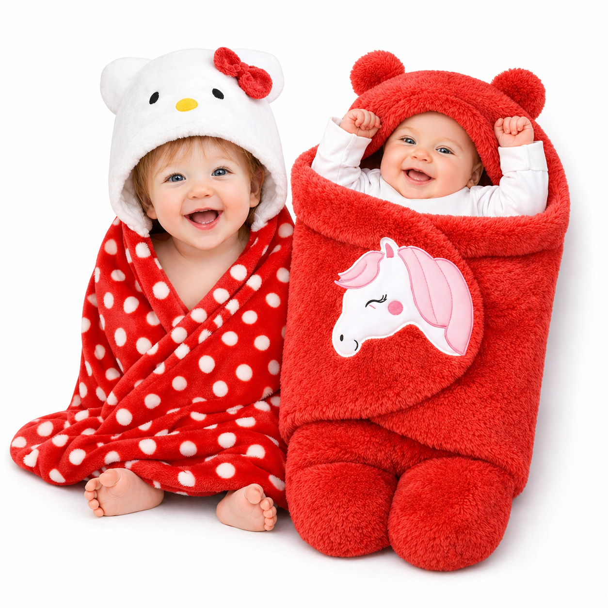 BRANDONN Newborn Baby Blanket & Swaddle Gift Set (Pack of 2, 0–12 Months)