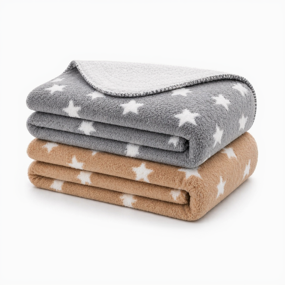 BRANDONN Newborn Baby Swaddle Blanket Gift Pack – Star Print Crib Wrapper (Pack of 2, 0–12 Months)