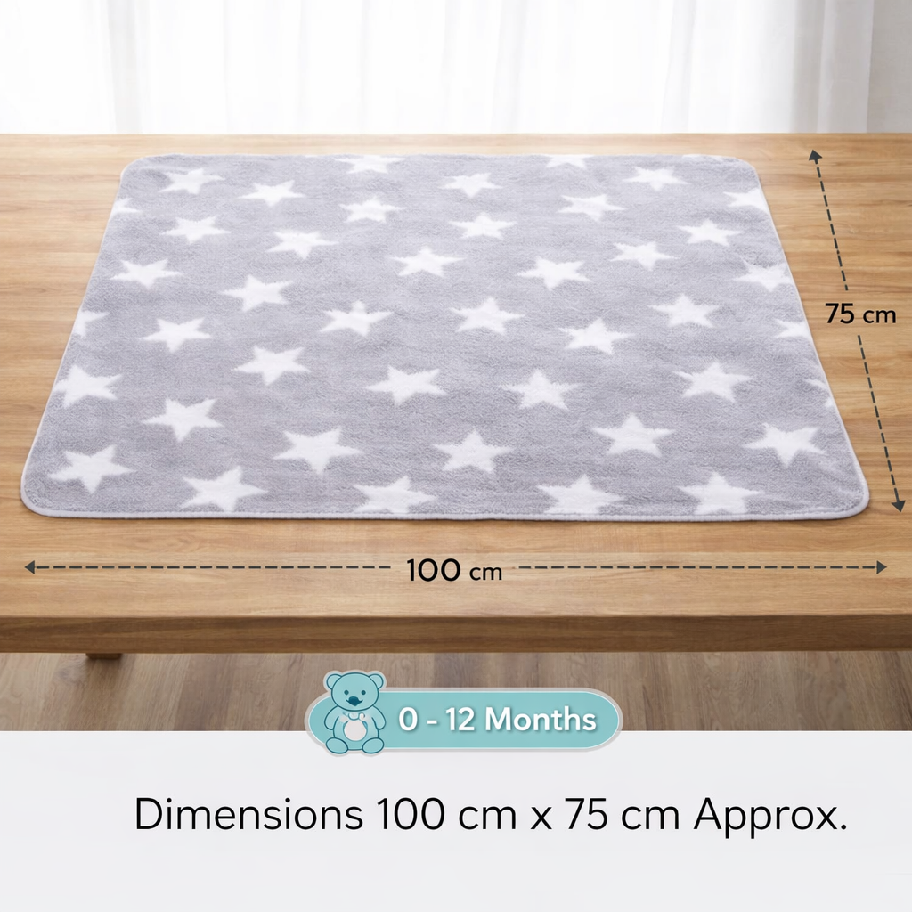 BRANDONN Newborn Baby Swaddle Blanket Gift Pack – Star Print Crib Wrapper (Pack of 2, 0–12 Months)