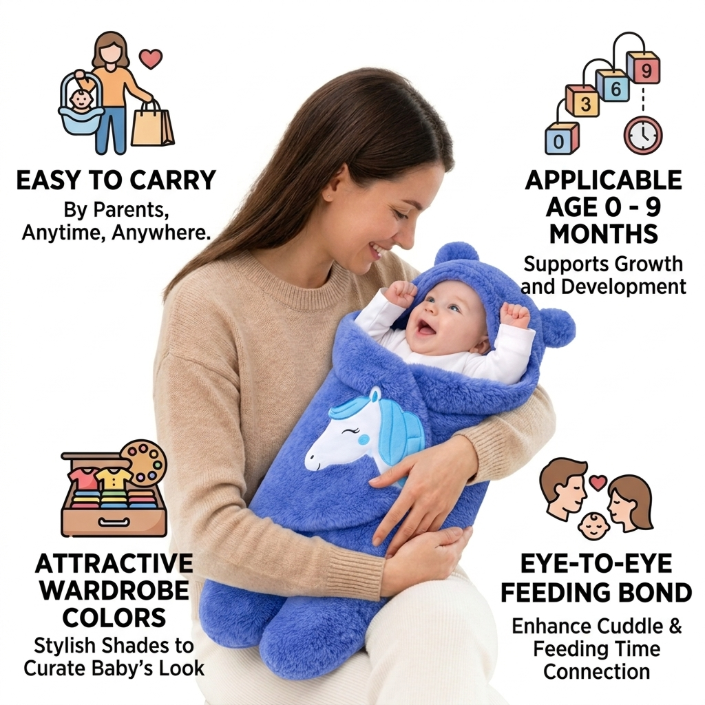 BRANDONN Newborn Baby Hooded Swaddle Blanket Gift Set (Pack of 2), Unicorn Print, 0–9 Months
