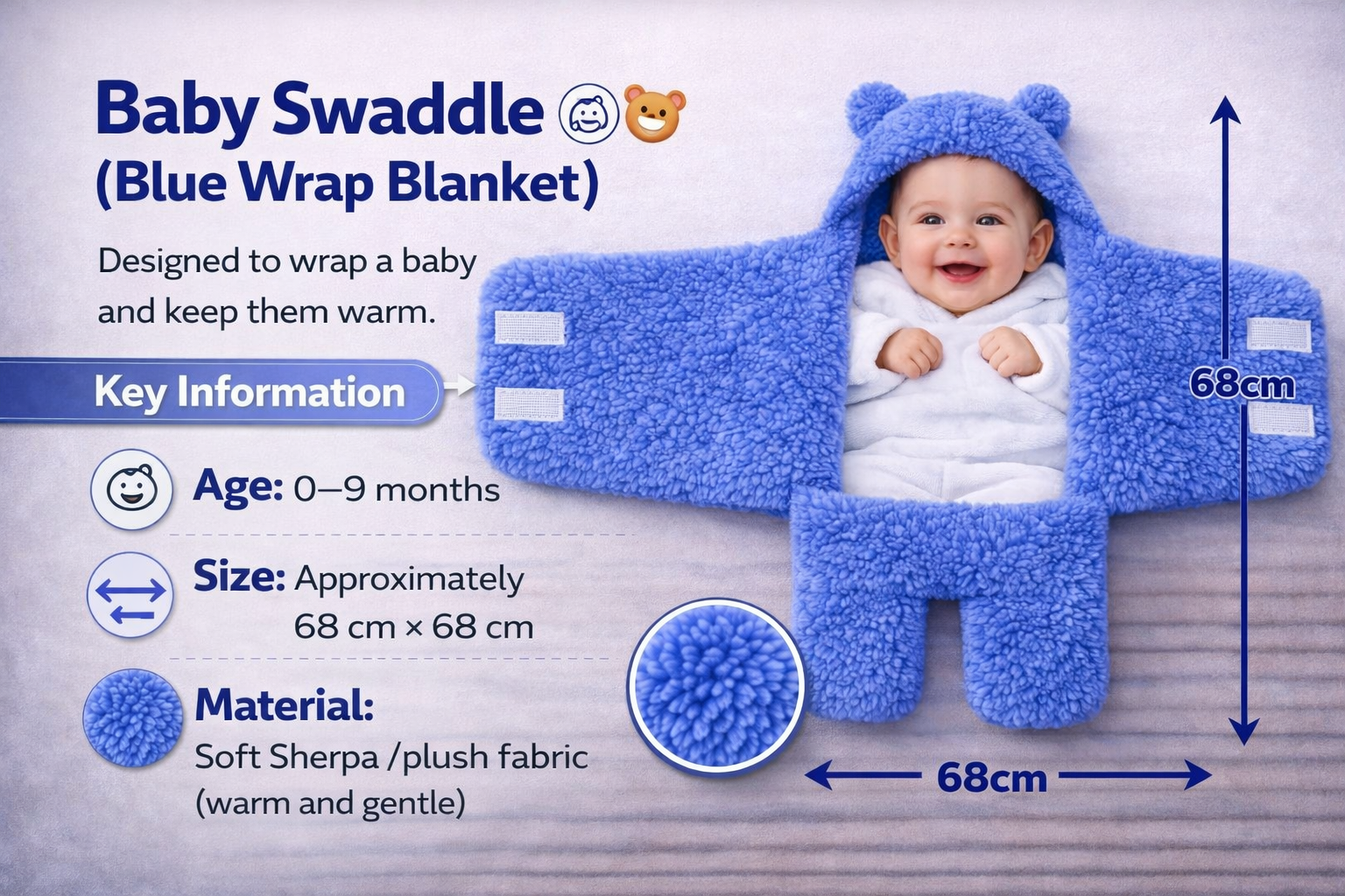 BRANDONN Newborn Baby Hooded Swaddle Blanket Gift Set (Pack of 2), Unicorn Print, 0–9 Months