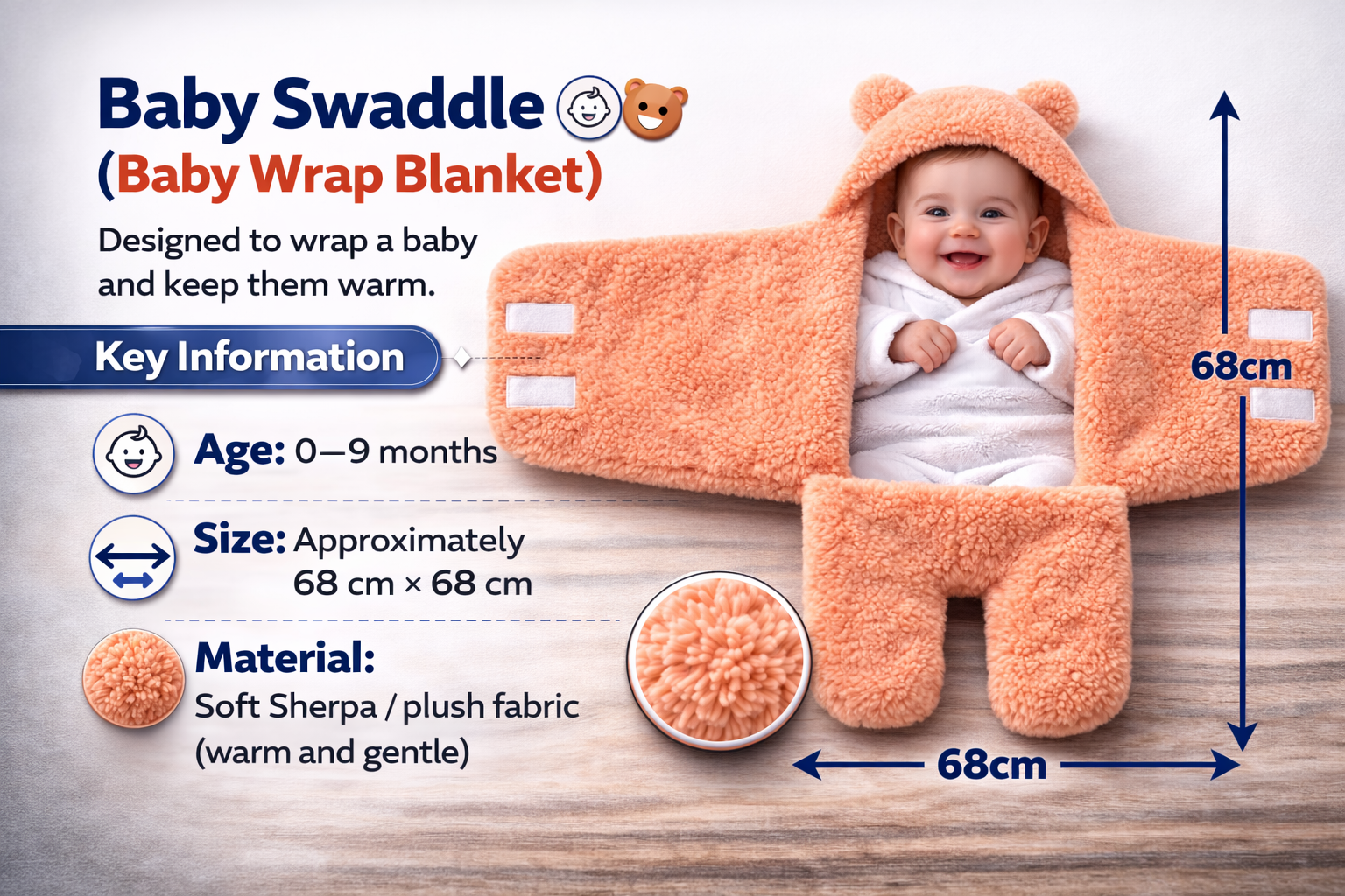 BRANDONN Newborn Baby Hooded Swaddle Blanket Gift Set (Pack of 2), Unicorn Print, 0–9 Months