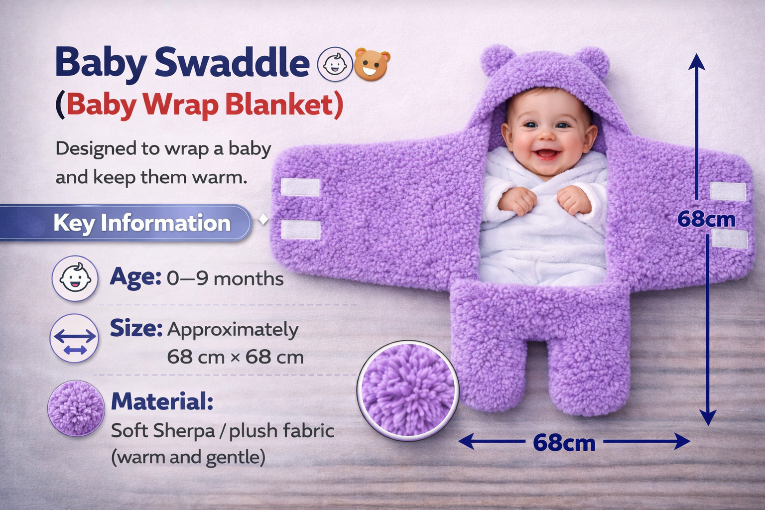 BRANDONN Newborn Baby Hooded Swaddle Blanket Gift Set (Pack of 2), Unicorn Print, 0–9 Months