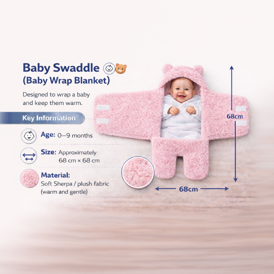 BRANDONN Newborn Baby Hooded Swaddle Blanket Gift Set (Pack of 2), Unicorn Print, 0–9 Months
