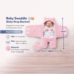BRANDONN Newborn Baby Hooded Swaddle Blanket Gift Set (Pack of 2), Unicorn Print, 0–9 Months