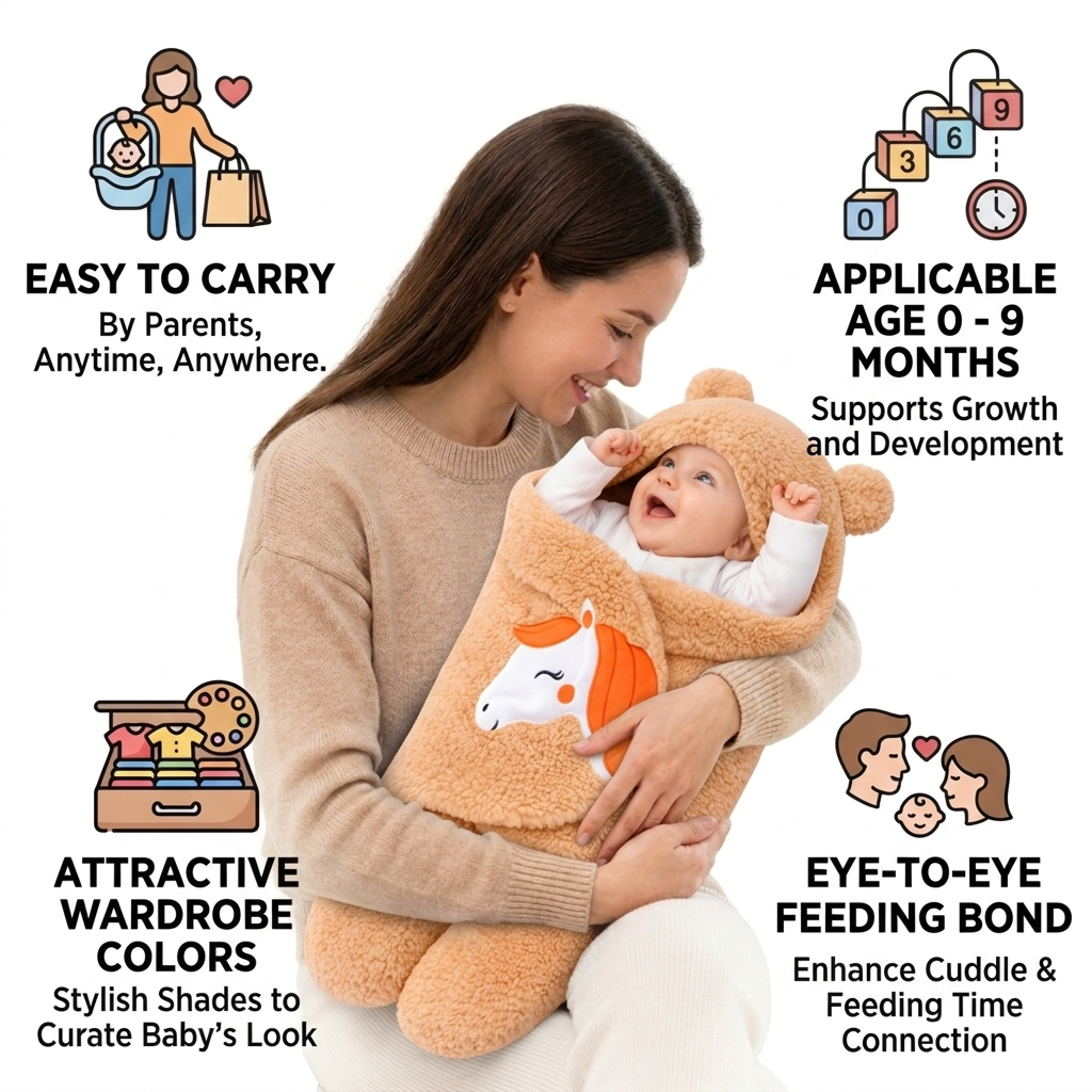 BRANDONN Newborn Baby Hooded Swaddle Blanket Gift Set (Pack of 2), Unicorn Print, 0–9 Months