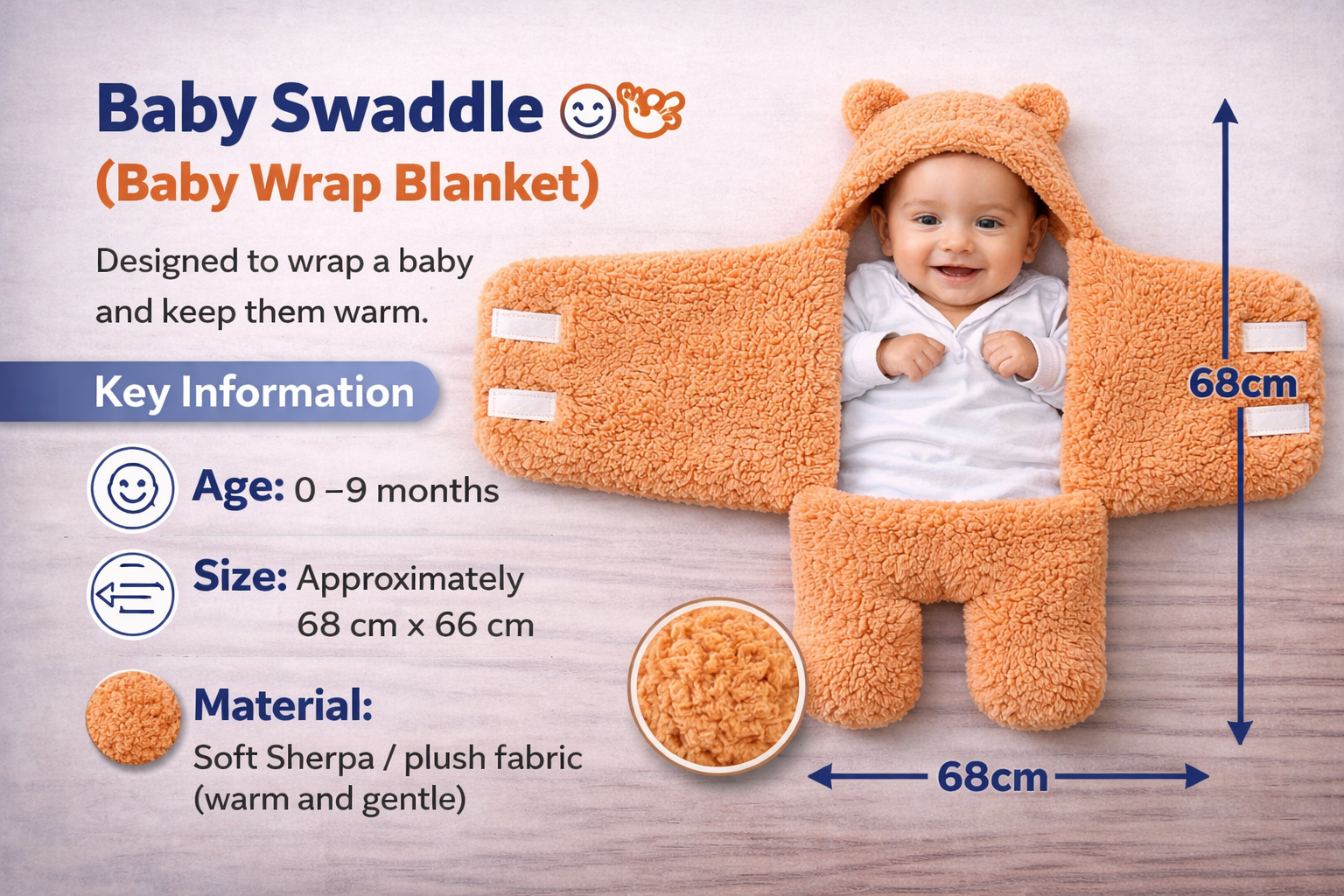 BRANDONN Newborn Baby Hooded Swaddle Blanket Gift Set (Pack of 2), Unicorn Print, 0–9 Months