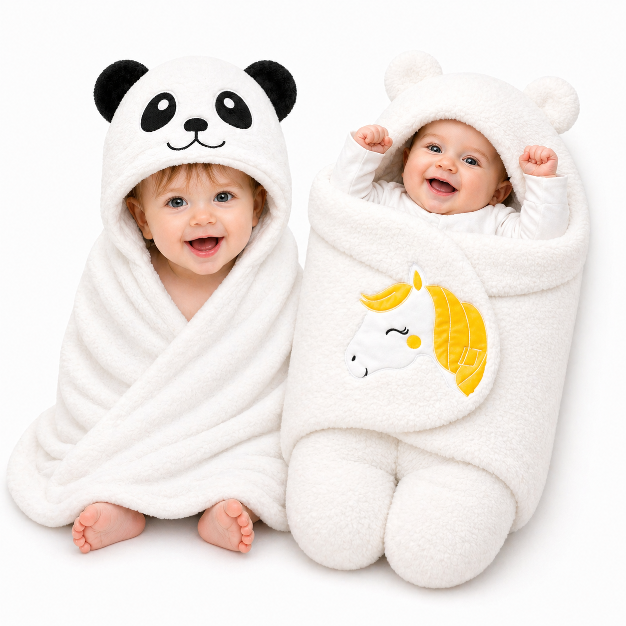 BRANDONN Newborn Baby Blanket & Swaddle Gift Set (Pack of 2, 0–12 Months)