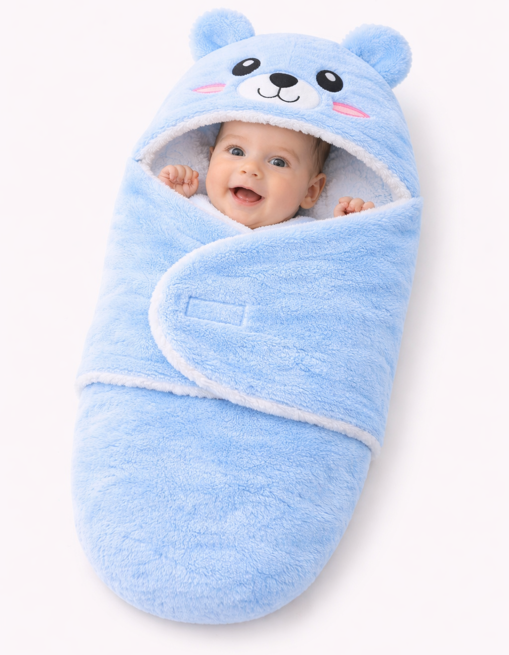 BRANDONN Baby Hooded Blanket & Bath Towel Set – Bear Design (0–9 Months)