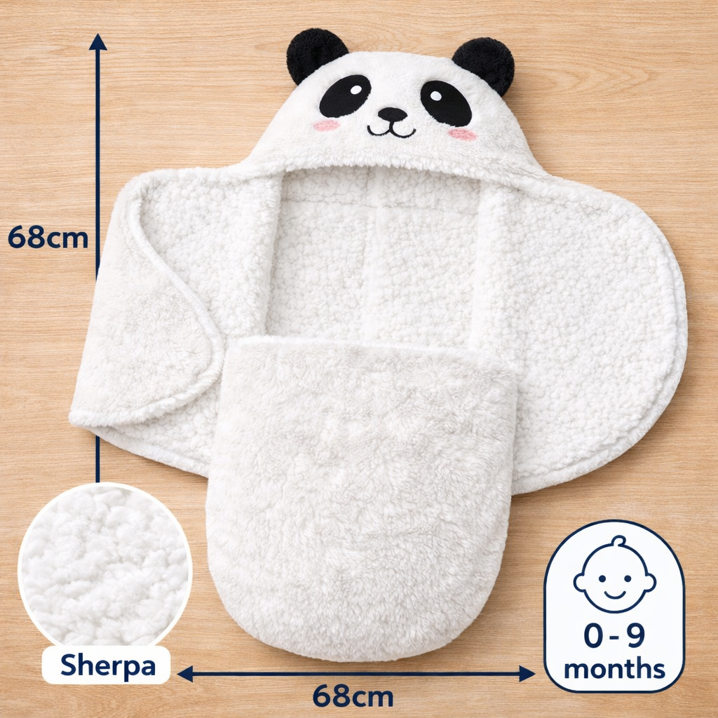 BRANDONN Newborn Hooded Baby Blanket & Bath Towel, Multi Design, 0–9 Months